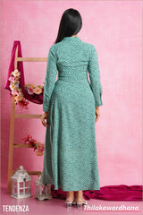 Tendenza Printed Overlapped Maxi Dress