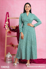 Tendenza Printed Overlapped Maxi Dress