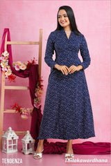 Tendenza Printed Overlapped Maxi Dress