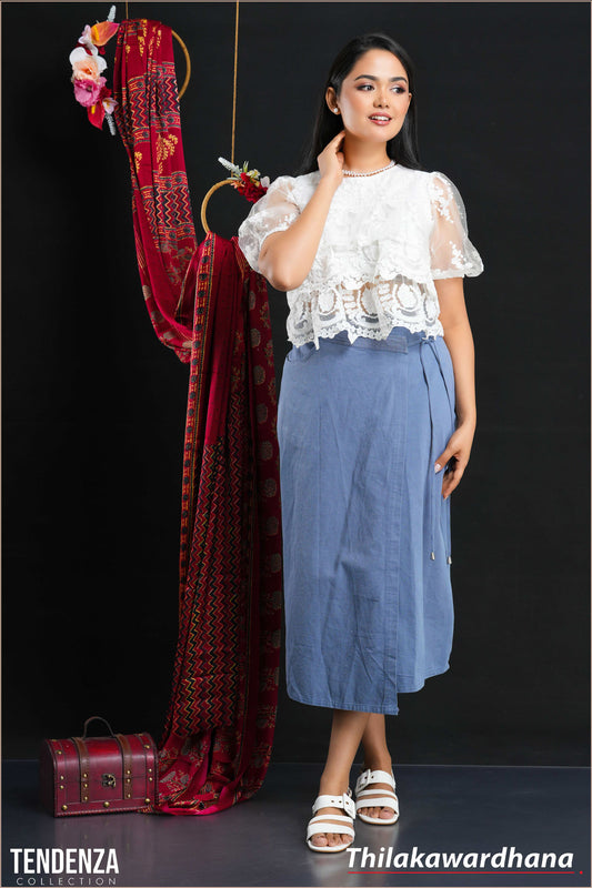 Tendenza Wrapped Linen Skirt