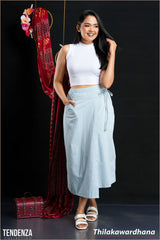 Tendenza Wrapped Linen Skirt