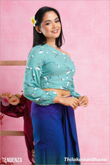 Tendenza Long Sleeve Asymmetrical Shoulder Top