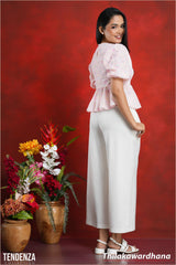 Tendenza Puff Sleeve Smocked Cutloan Top