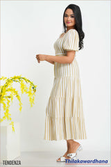 Tendenza Striped Tiered Maxi Dress