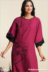 Tendenza Embroidary Kaftan Linen Dress