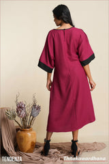 Tendenza Embroidary Kaftan Linen Dress