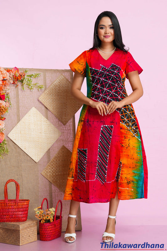 Aura Slit Detailed Batik Dress