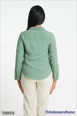 Tendenza Lace Insert Long Sleeve Top