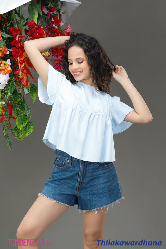 Tendenza Teen Pleated Babydoll Top
