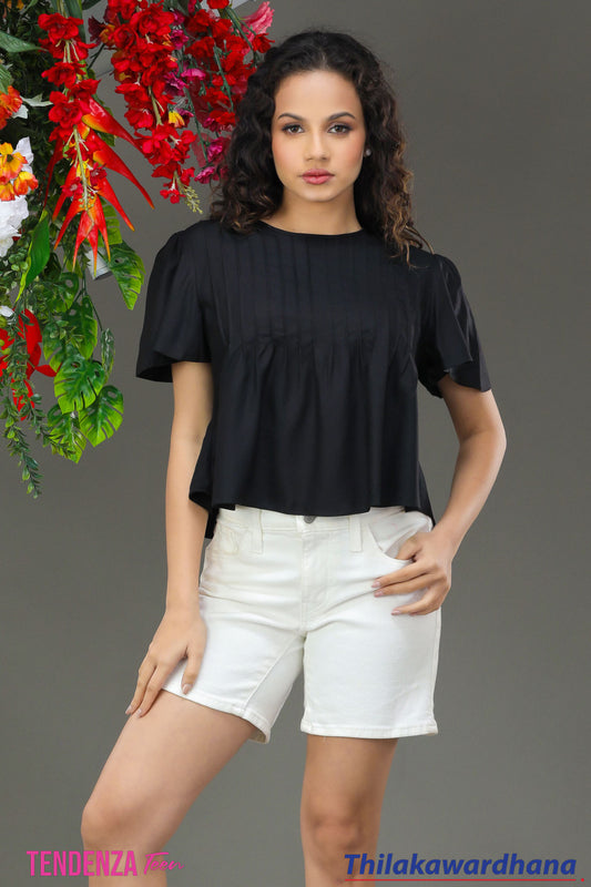 Tendenza Teen Pleated Babydoll Top