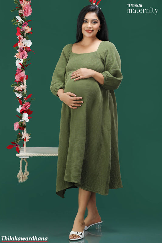 Tendenza Smocked Comfy Maternity Maxi Dress
