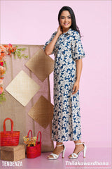 Tendenza Puff Sleeve A Line Maxi Dress