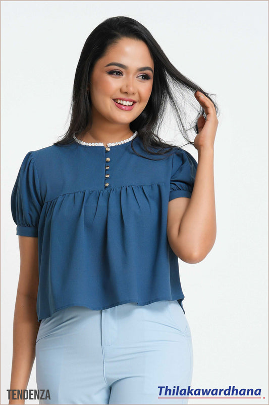 Tendenza Contrast Detailed Button Down Top