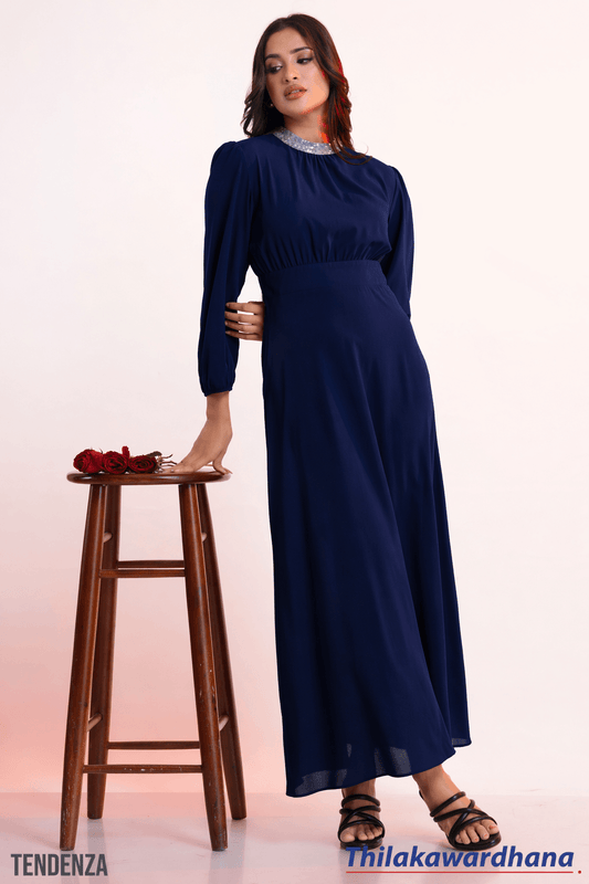 Tendenza Bishop Sleeve Maxi Dress
