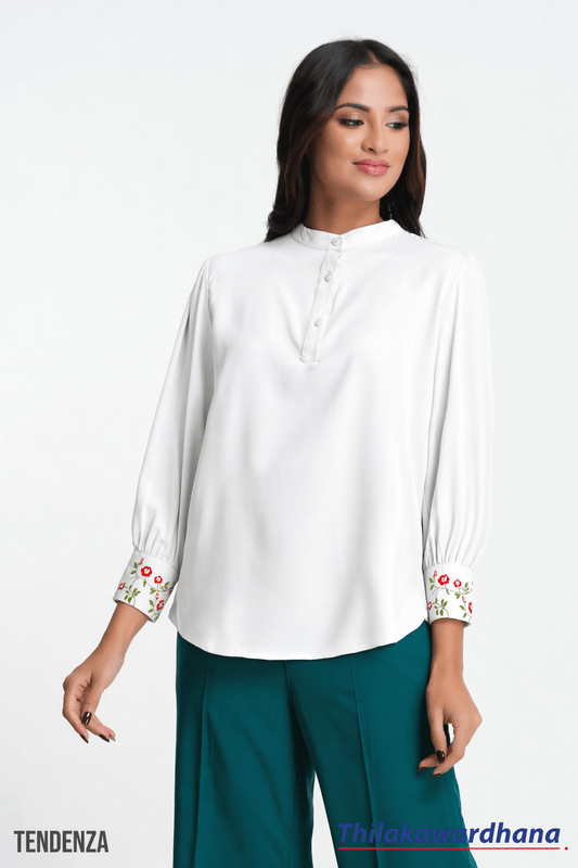 Tendenza Embroidered Sleeve Blouse