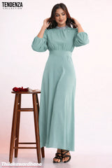 Tendenza Bishop Sleeve Maxi Dress