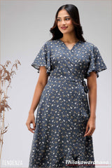 Tendenza Slit Hem Midi Dress