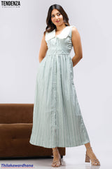 Tendenza Sleeveless Button Down Maxi Dress