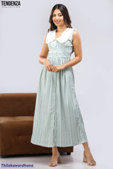 Tendenza Sleeveless Button Down Maxi Dress