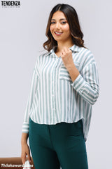 Tendenza Long Quarter Striped Top