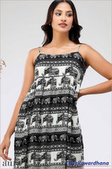 Aura Strappy Printed Midi Dress