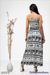 Aura Strappy Printed Midi Dress