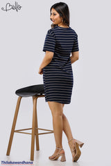 Bella Stripe Printed T Shirt Dress