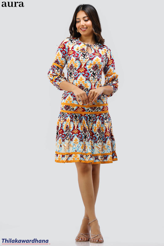 Aura Sunset Mosaic Dress