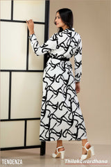 Tendenza Waist Belted Elegant Maxi Dress