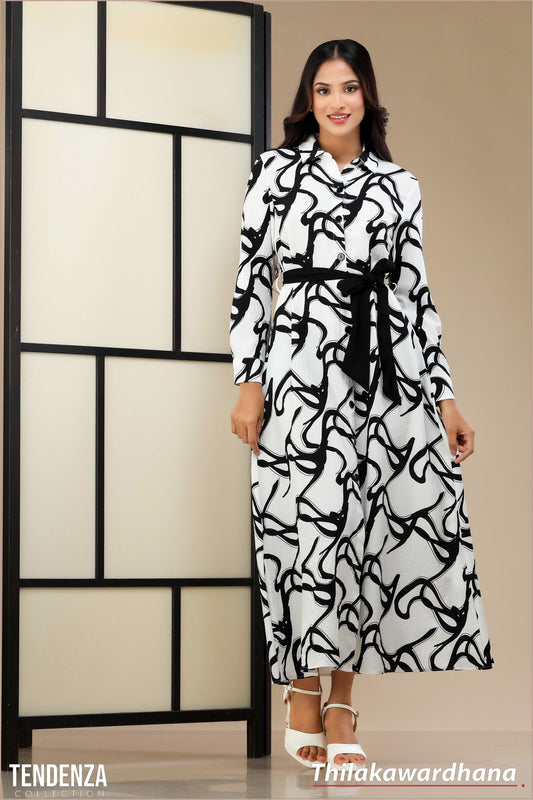 Tendenza Waist Belted Elegant Maxi Dress