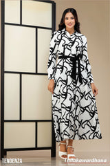 Tendenza Waist Belted Elegant Maxi Dress