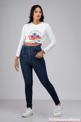 High Waist Dark Washed Jean