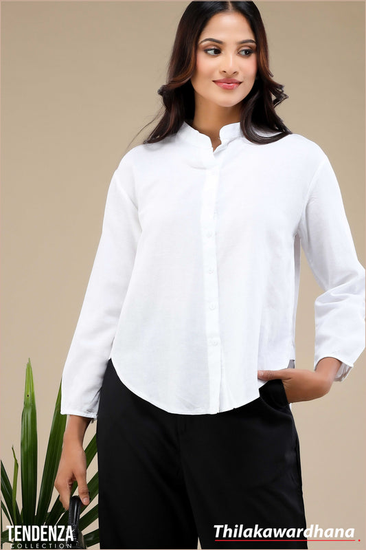Tendenza Chinese Collared Long Sleeve Shirt