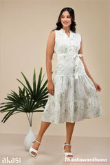 Aura Lush Bloom Belted Midi Dress