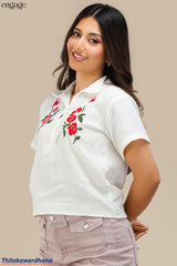 Engage Short Sleeve Embroidered Top