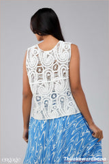 Lace Detailed Crochet Top - Free Size