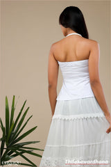 Halter Neck Ruched Peplum Top - Free Size