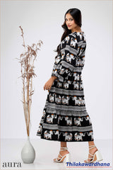 Aura Bohemian Elephant Tier Dress