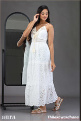 Elegant Ivory Heritage Maxi Dress