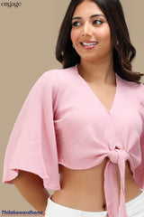 Engage Rose Flutter Sleeve Top