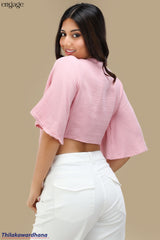 Engage Rose Flutter Sleeve Top