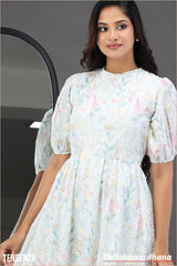 Tendenza Back Tie Brode Dress