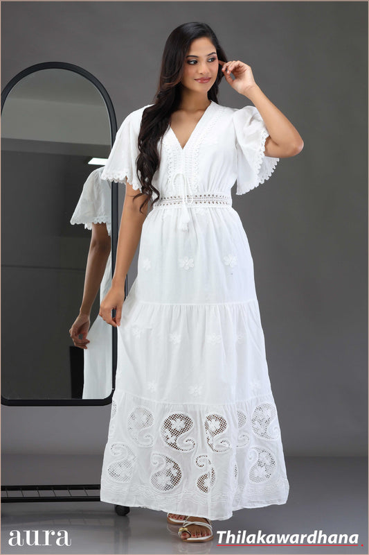 Cotton Lace Meadow Maxi Dress