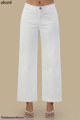 Mid Waist White Jean