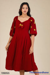 Tendenza Puff Sleeve Cinderella Dress