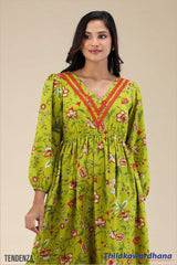 Tendenza Floral Print Lace Dress
