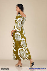 Tendenza V Neck Detailed Maxi Dress