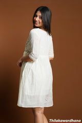 Embroidered Wildflower Pearl Dress
