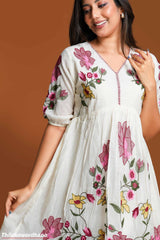 Ruby Floral Grace Embroidered Dress