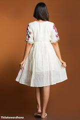 Ruby Floral Grace Embroidered Dress